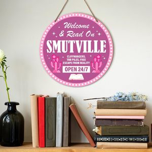 Divertido Letrero de Bienvenida para Amantes de los Libros, Decoración de Pared, Letrero Redondo Colgante de Madera con Diseño de <span class=keywords><strong>Cactus</strong></span> para el Hogar, Biblioteca, Dormitorio, Estantería, Regalos - Product Image 4