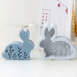 Easter Bunny <b>Candle</b> Silicone <b>Mold</b> Rabbit Shape DIY Relief Flower Plaster Epoxy Ornament <b>Mold</b> - Product Image 3