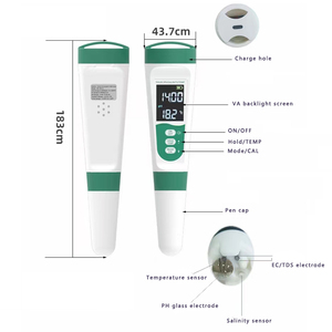 Nouveau produit : Testeur d'eau 5 en 1 (<span class=keywords><strong>pH</strong></span>, TDS, EC, salinité, température) avec fonction vocale pour aquarium - Product Image 5