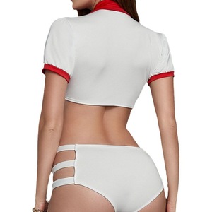 Día de San Valentín <span class=keywords><strong>Halloween</strong></span> Mujeres <span class=keywords><strong>Sexy</strong></span> <span class=keywords><strong>Enfermera</strong></span> Blanco Cosplay Conjuntos de lencería - Product Image 5