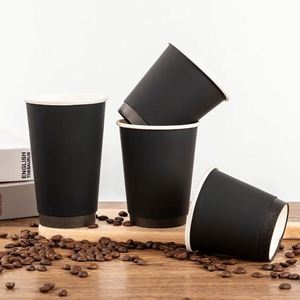 Custom Logo Printed Biodegradable Disposable 8oz 10oz 12oz 16oz Double Wall Eco-Friendly <b>Microwave</b> Safe Coffee Paper Cup <b>Lid</b> - Product Image 4