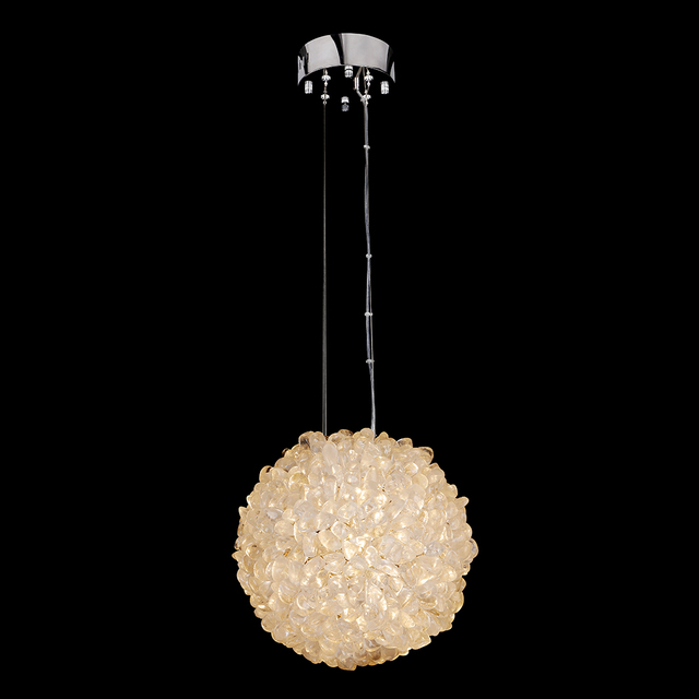 Contemporary Design Kitchen Island Crystal Ball Hanging Lamp Natural Rock Crystal Chandelier Modern