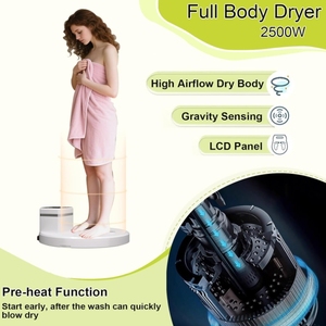 Asciugatore Corpo Completo Dopo la Doccia per Uso Domestico e Bagno, Asciugatore per la Cura del Corpo 2500W, Riscaldatore Corpo con Schermo Touch e Controllo a Pedale - Product Image 4
