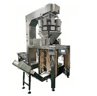 Machine d'emballage verticale VFFS pour aliments surgelés, raviolis, snacks de riz, noix, arachides, graines, avec peseuse multi-têtes