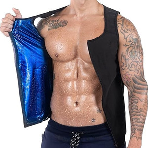 Chaleco Moldeador para Hombre, Material PU, Capa Interior Azul, Ropa Deportiva para Fitness - Product Image 1