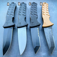 Kleinaufträge Großhandel 8 Zoll Schwarzes gezahntes Stahlmesser mit G10-Griff, Sicherheitsverriegelung, tragbares taktisches Selbstverteidigungs-Klappmesser