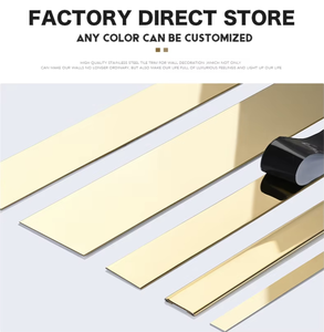 201 304 <b>Stainless</b> <b>Steel</b> Flat <b>Strip</b> Trim Patti with Self-Adhesive Backing for Cabinet Decoration - Product Image 3