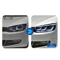 Pour Sharan 2012-2019 : Ensemble de phares 12V avec nouvelle conversion de lentille LED, feux de jour et clignotants séquentiels