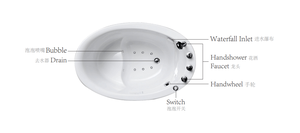 <span class=keywords><strong>Baignoire</strong></span> ovale moderne autoportante en acrylique de 1,2 m pour bébé avec robinet de vidange inclus, idéale pour hôtels et villas - Product Image 3