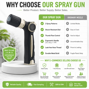 <span class=keywords><strong>Pistolet</strong></span> d'arrosage à commande au pouce SUNSHINE robuste et réglable pour tuyau de jardin, haute pression, OEM/ODM, marque privée - Product Image 3