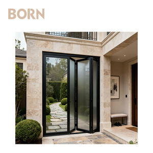 Porte pliante <span class=keywords><strong>en</strong></span> aluminium avec revêtement <span class=keywords><strong>en</strong></span> poudre anti-corrosion, installation facile, porte <span class=keywords><strong>en</strong></span> alliage d'aluminium pliable pour villa, entrée de magasin - Product Image 4