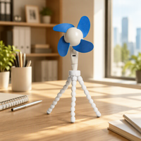 Ventilateur domestique en plastique de haute qualité, rechargeable 800 mAh, 3 vitesses, en forme de pieuvre