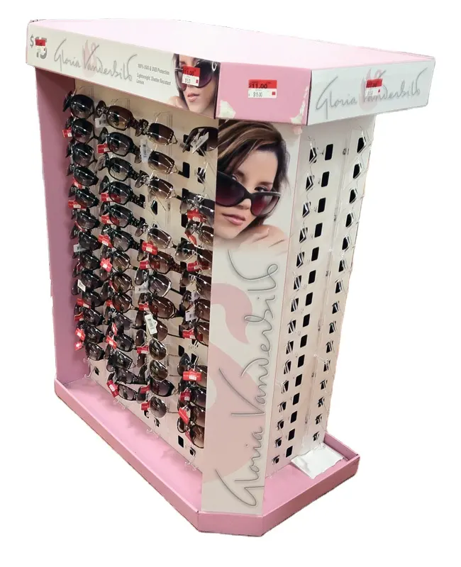 Custom retail pop floor cardboard Free Design Counter Eyewear Sunglasses Display Stand