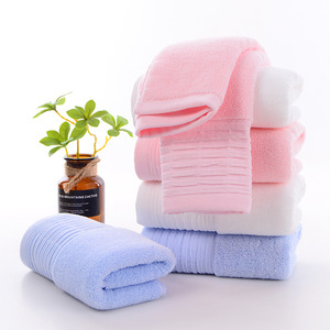 ผ้าเช็ดหน้าคิม ไรอัน ผ้าฝ้ายแท้ 34x74 ซม. หนานุ่ม ซึมซับดี ผ้าขนหนูสำหรับใช้ในบ้าน สีชมพู ขาว น้ำเงิน รับสกรีนโลโก้ - Product Image 4