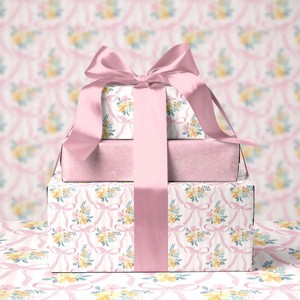 Papel de Regalo con Estampado Floral Rosa Claro, Papel para Manualidades, para Envolver Regalos de Boda, Cajas de Jabón, Cajas de Velas, Decoración DIY - Product Image 4