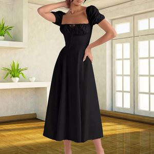 Abito Estivo da <span class=keywords><strong>Donna</strong></span> Elegante e Sensuale con Spacco, Stile Floreale Fresco e Sottile, Vestito <span class=keywords><strong>Casual</strong></span> Primaverile a Bretelle - Product Image 4