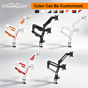 <span class=keywords><strong>Support</strong></span> de moniteur double élégant pour jeux vidéo, plusieurs options de couleurs, noir, orange, <span class=keywords><strong>blanc</strong></span>, rouge, ressort à gaz, <span class=keywords><strong>support</strong></span> d'écran PC 40 pouces - Product Image 3