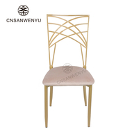 Chaise de réception de mariage en fer doré empilable de luxe pour banquets et événements, modèle Chameleon