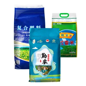 Pochette tissée personnalisée de 50kg sac en plastique pour multi-industrie pour la nourriture fruits riz graines alimentation emballage cordon joint Logo personnalisé
