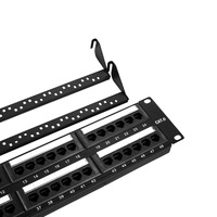 2U 48-Port Coupler Panel Patch Cat6 jaringan 1U 24-Port produk telekomunikasi