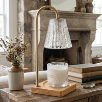 Lampe chauffe-cire électrique sans flamme à abat-jour texturé conique avec minuterie automatique pour veilleuse de chevet