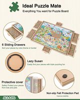 Puzzle en bois personnalisé en usine, 1500 pièces, table de puzzle portable avec 6 tiroirs pour adultes et enfants