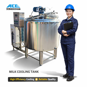 Machine de traitement laitier sur mesure de qualité alimentaire, réservoir de refroidissement de lait pour boissons en gros, refroidisseur de lait pour hôtels et fermes, équipement laitier motorisé - Product Image 1