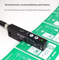 Sakelar Fotolistrik Optik Tipe Slot Sensor Mesin Pelabelan Through-Beam Label Tidak Transparan Output Ganda NPN/PNP
