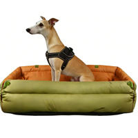 Lits de voiture de luxe pour chiens en similicuir, siège rehausseur double pour chien, lit de voiture pour animaux de compagnie avec boucle de sécurité, LOGO personnalisé