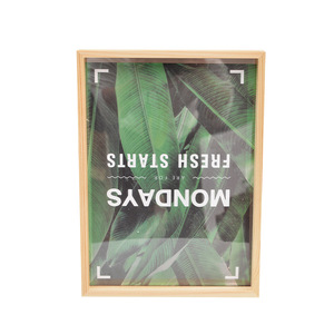 Wood <b>Photo</b> <b>Frame</b> Rectangular <b>Double</b>-Sided Glass Tabletop Display Simple Design Horizontal Orientation - Product Image 5