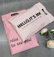 Sac de courrier de remerciement rose 10x13 logo personnalisé imprimé courrier colis d'expédition affranchissement colis sacs d'expédition poly expéditeurs avec poignée
