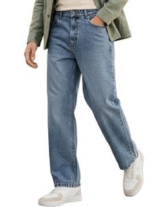 Pantalones Vaqueros Anchos Lavados para Hombre, Cintura Media, Pierna Recta, Estilo Casual Urbano - Product Image 1