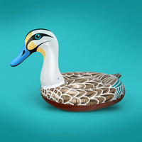 Flotteur gonflable en PVC en forme de canard noir du Pacifique, jouet aquatique pour adultes, île flottante pour la piscine