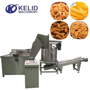 Linha de produção automática de chips de alimentos para salgadinhos, farinha de arroz e trigo frito, granulado e coringa