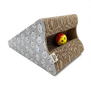 Cardboard Cat Scratcher Ramp "<b>Slide</b> with Ball #1" with Catnip - Product Image 1