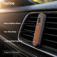 Diffuseur d'arômes magnétique de luxe en métal pour voiture, rechargeable, en bois de noyer et alliage de zinc