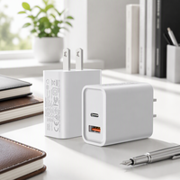 Chargeur rapide ultra-fin pliable 45W GaN avec prise UK, USB-A et USB-C PD QC pour iPhone, iPad, Samsung, adaptateur mural pour la maison et les voyages