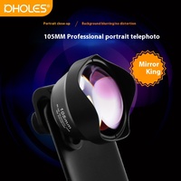 King Tele-Zoom 105mm Miroir Lentille Externe Téléphone Mobile SR-Level Fond Flou Prise de Vue MF Mise Au Point Manuelle Verre pour iPhone