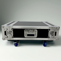 Rack d'amplificateur sur roulettes AMP3UA 3 places, flight case ATA robuste en aluminium avec roues pour amplificateur de puissance audio