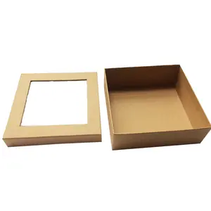 ZL, venta al por mayor, reciclado, ropa blanca Kraft, camiseta, bufanda, joyería de boda, caja de regalo de flores con ventana de PVC, cajas de regalo, ropa