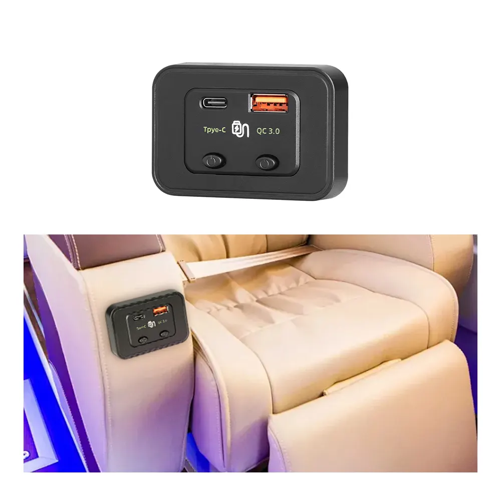 Youliang Oem pengisi daya Panel dudukan Panel pengisi daya mobil kursi Bus dudukan Panel Usb A C Qc3.0 pengisian cepat Usb Bus pengisi daya 12V 24V