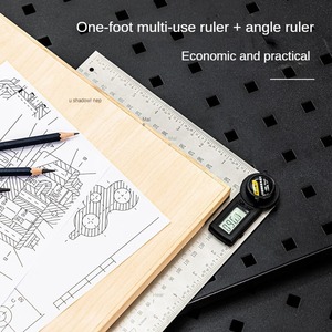 مسطرة زاوية رقمية من الفولاذ المقاوم للصدأ، أداة قياس، منقلة 200 مم DL305200، وزن 0.24 كجم، صنع في الصين - Product Image 4