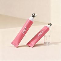 Tube souple vide personnalisé de 15 ml pour brillant à lèvres avec applicateur à pointe métallique, emballage cosmétique vide en plastique pour baume à lèvres