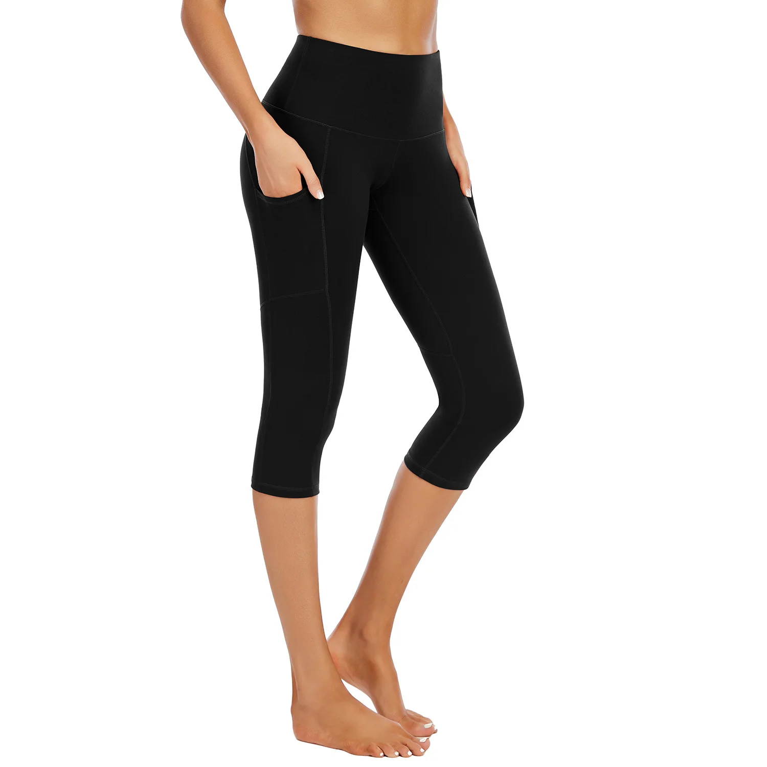 E0101TA54 New Product Solid Color High Waist Stretch Pocket Yoga Leggings Pants Fashion