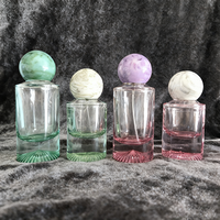 Bouteille vide de parfum de luxe en verre bleu rose clair personnalisé de 30ml 50ml 100ml
