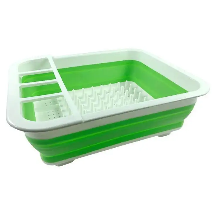 Plastic Collapsible Dish Drying Rack with Arms Foldable Sink Dish Drainer