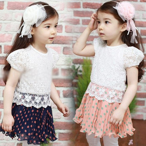 Vente en gros de robes de fête vintage en dentelle smockée pour filles et enfants, à manches courtes, en provenance de Chine - Product Image 1