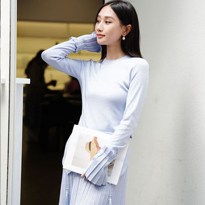 Suéter de Punto Coreano al por Mayor para Mujer, Top de Manga Larga con Cuello Redondo, Ropa de Invierno para Dama, Jersey de Punto - Product Image 4