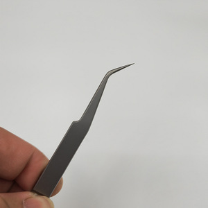 Pinces à épiler, en acier inoxydable, pinces courbées de haute précision pour extensions de cils, parfaites pour les techniciennes en cils. - Product Image 2