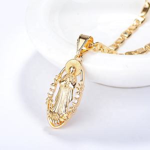 पीतल निर्माता गुआंगज़ौ आपूर्तिकर्ता लक्जरी 18K पीले सोने से भरी पेंडेंट चेन लड़कियों के लिए - Product Image 1